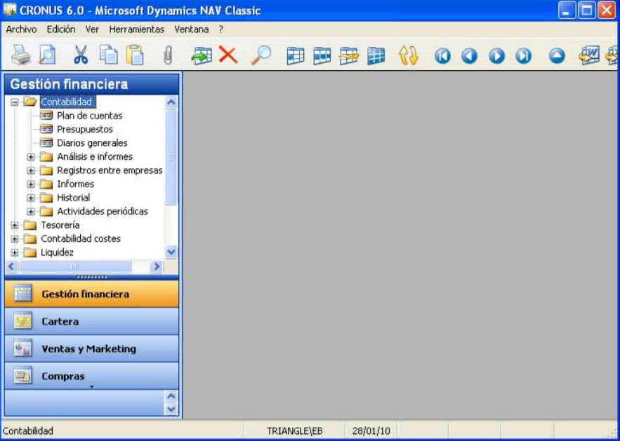 Panel de exploración Navision