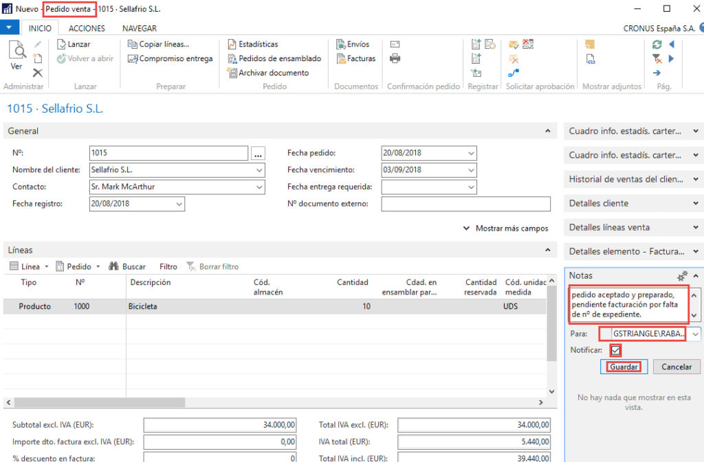 Notas dynamics NAV 5