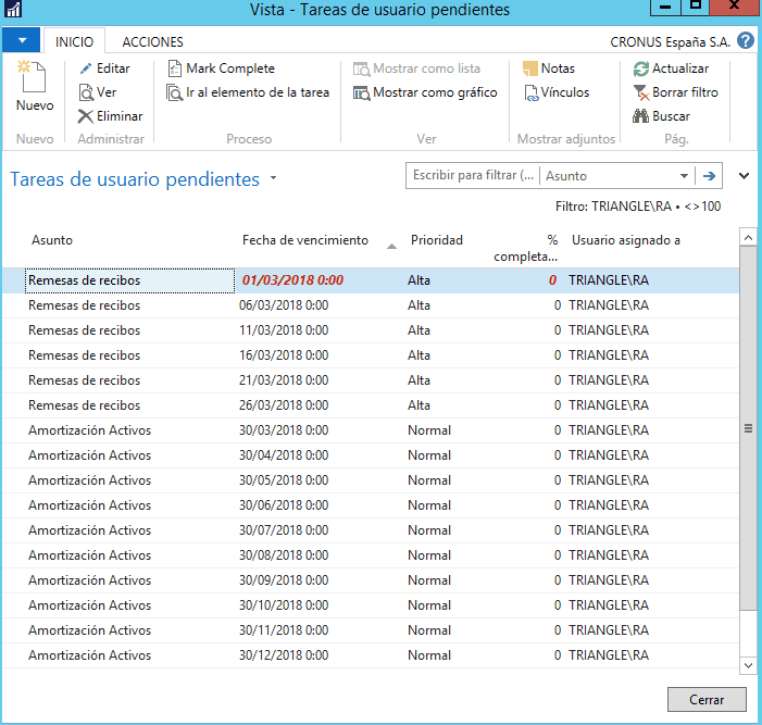 Tareas de usuario Dynamics NAV 4
