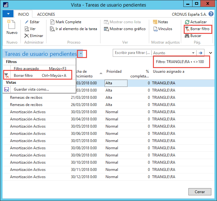 Tareas de usuario Dynamics NAV 6