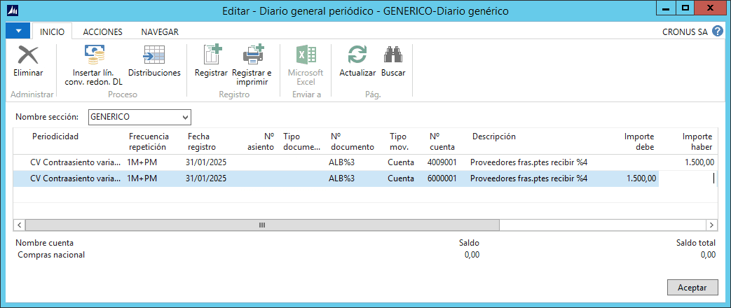 Diarios Periodicos Dynamics NAV
