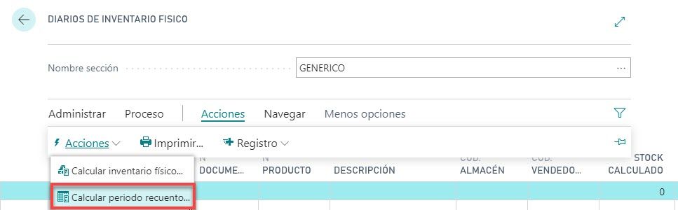 Recuento inventario Dynamics NAV 5
